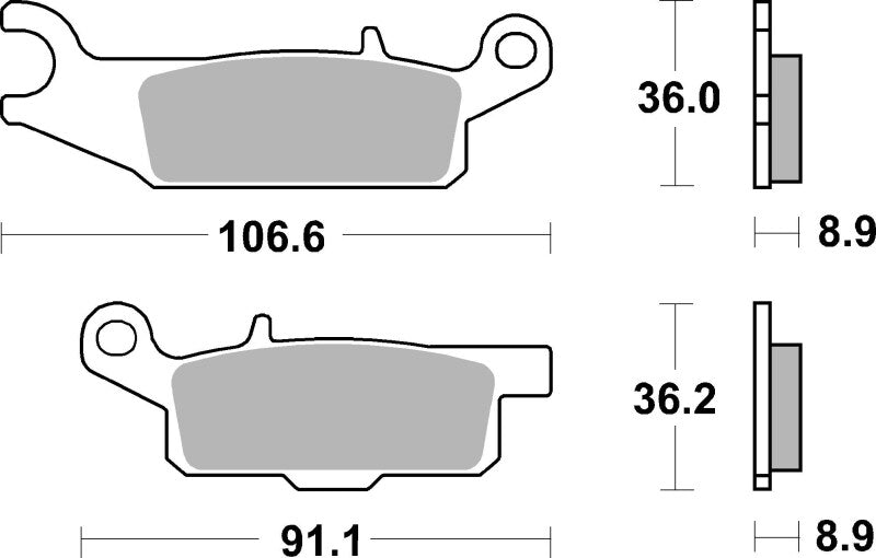 Brembo Powersports Brembo 09-16 Yamaha YFM FGPW Grizzly Right 550cc Brake Pad - Rear