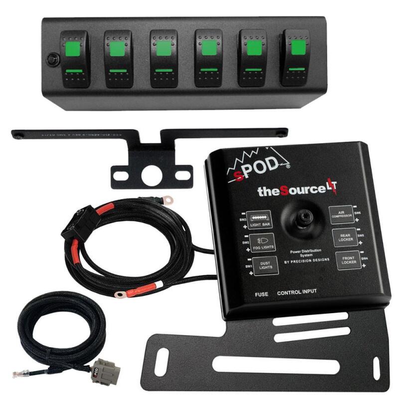sPOD 07-08 Jeep Wrangler JK SourceLT w/Red LED Switch Panel