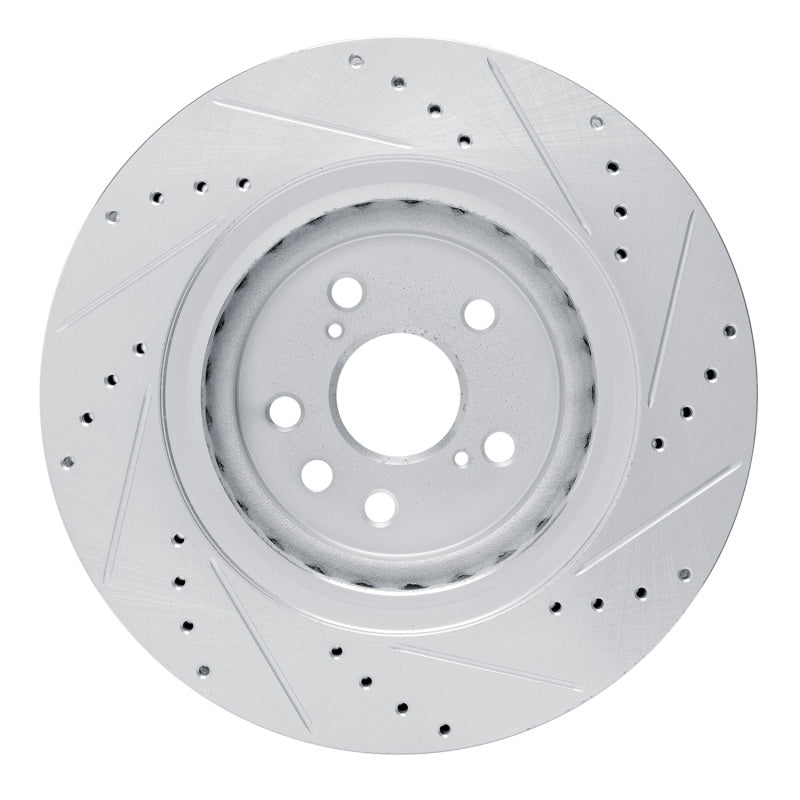R1 Concepts R1 20-25 Lexus RX350h Front Left Drilled & Slotted Silver Brake Rotor