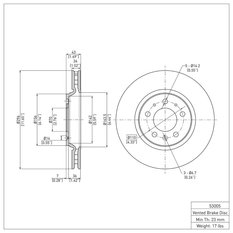 DFC 06-10 Pontiac Solstice Front GeoSPEC Coated Rotor