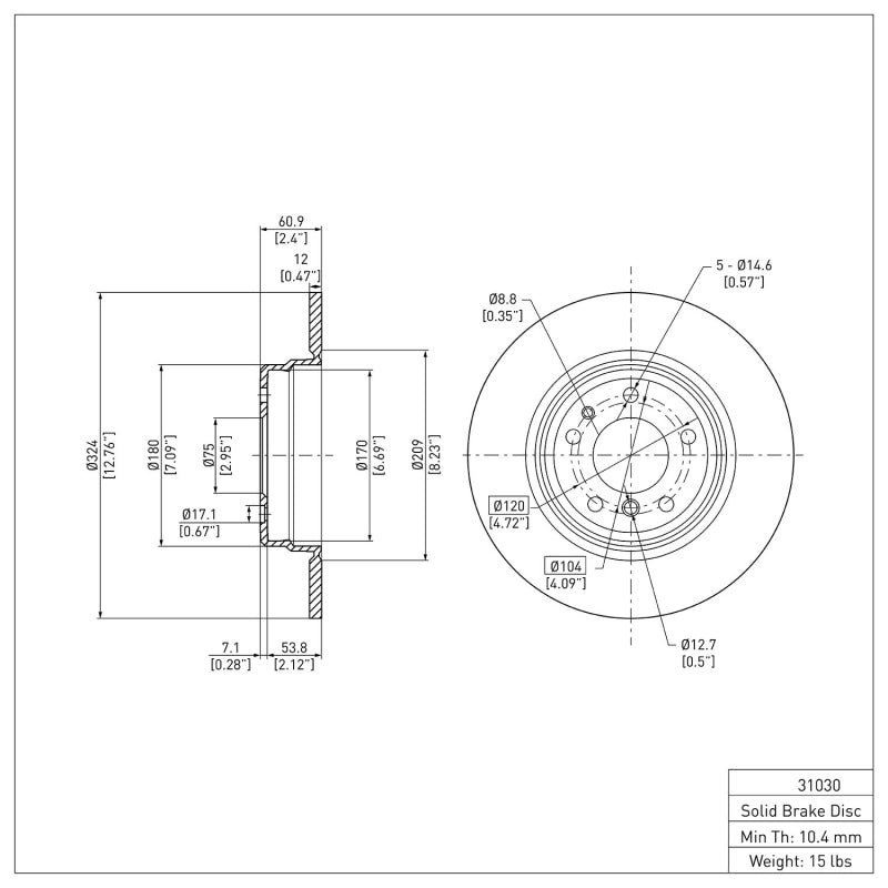 DFC 91-01 BMW 850i Rear Brake Rotor