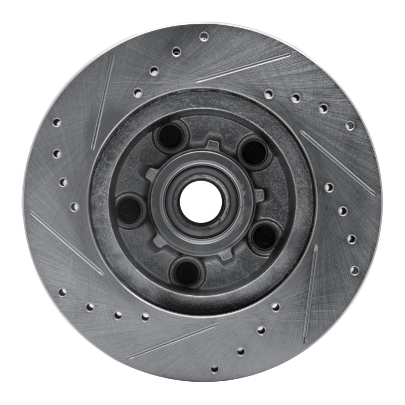 R1 Concepts R1 70-81 Buick Skylark Front Right Drilled & Slotted Silver Brake Rotor
