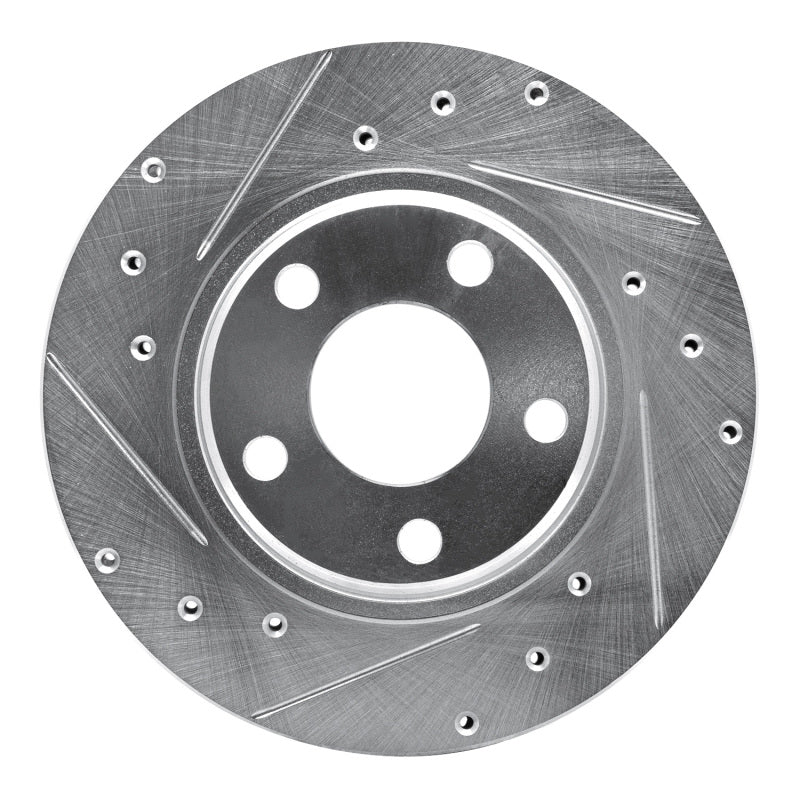 R1 Concepts R1 90-93 Mitsubishi Galant Front Left Drilled & Slotted Silver Brake Rotor