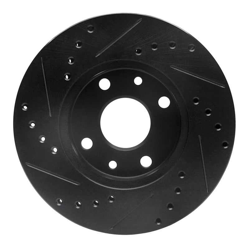 R1 Concepts R1 94-00 Kia Spectra Front Right Drilled & Slotted Black Brake Rotor