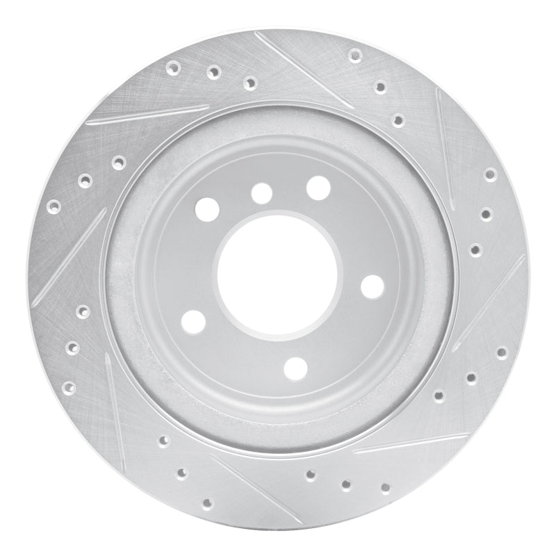 R1 Concepts R1 09-16 BMW Z4 Rear Left Drilled & Slotted Silver Brake Rotor