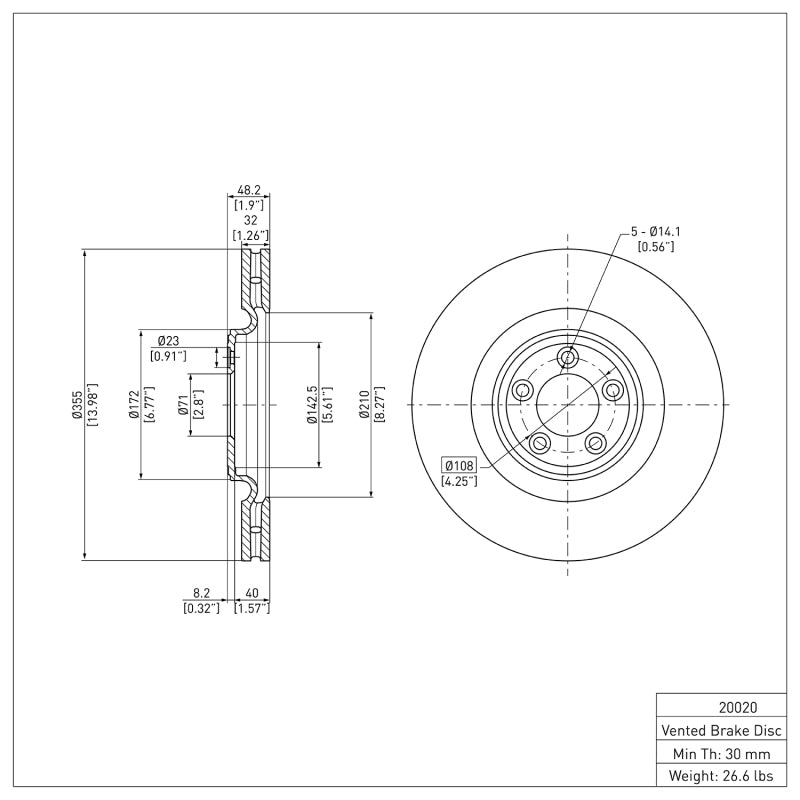 DFC 06-21 Jaguar Super V8 Front Brake Rotor