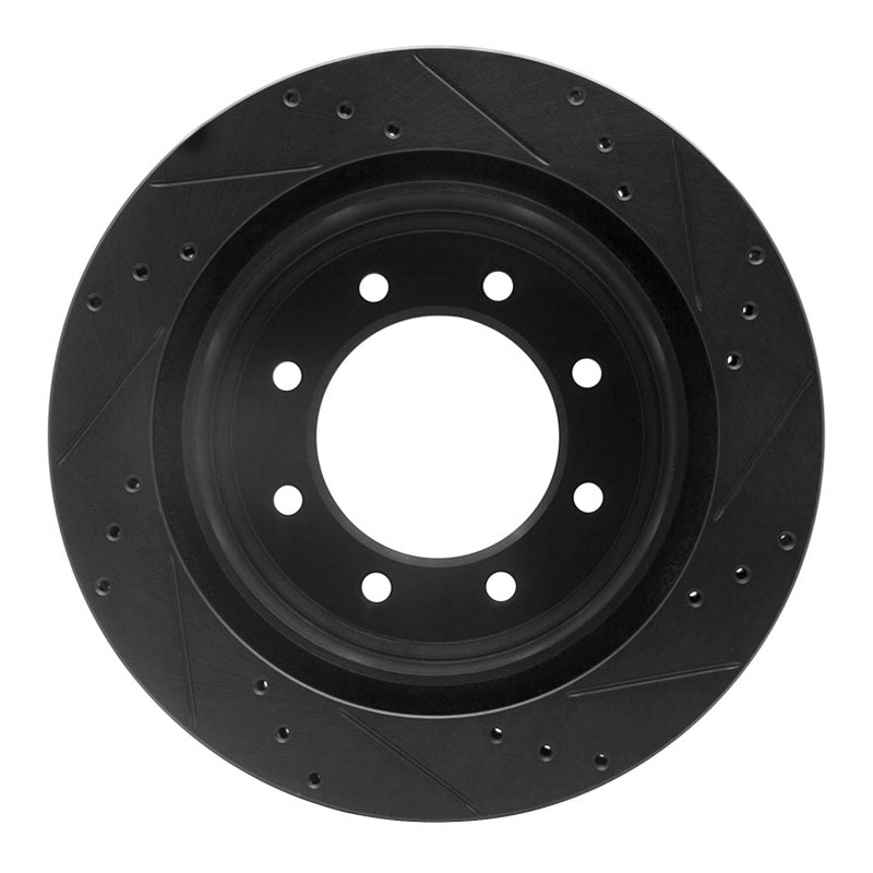 R1 Concepts R1 12-21 Nissan NV1500 Rear Left Drilled & Slotted Black Brake Rotor