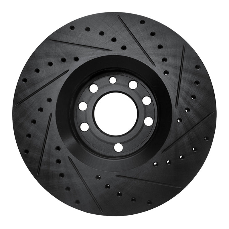 R1 Concepts R1 03-11 Cadillac BLS (Mexico) Front Left Drilled & Slotted Black Brake Rotor