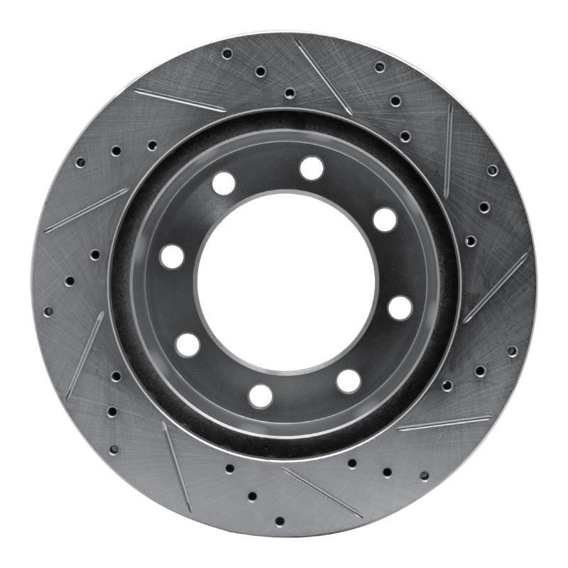 R1 Concepts R1 99-99 Ford F-350 Super Duty 4WD Front Left Drilled & Slotted Silver Brake Rotor