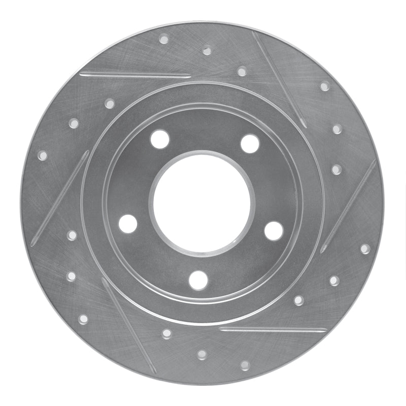 R1 Concepts R1 93-03 Ford Probe Rear Left Drilled & Slotted Silver Brake Rotor