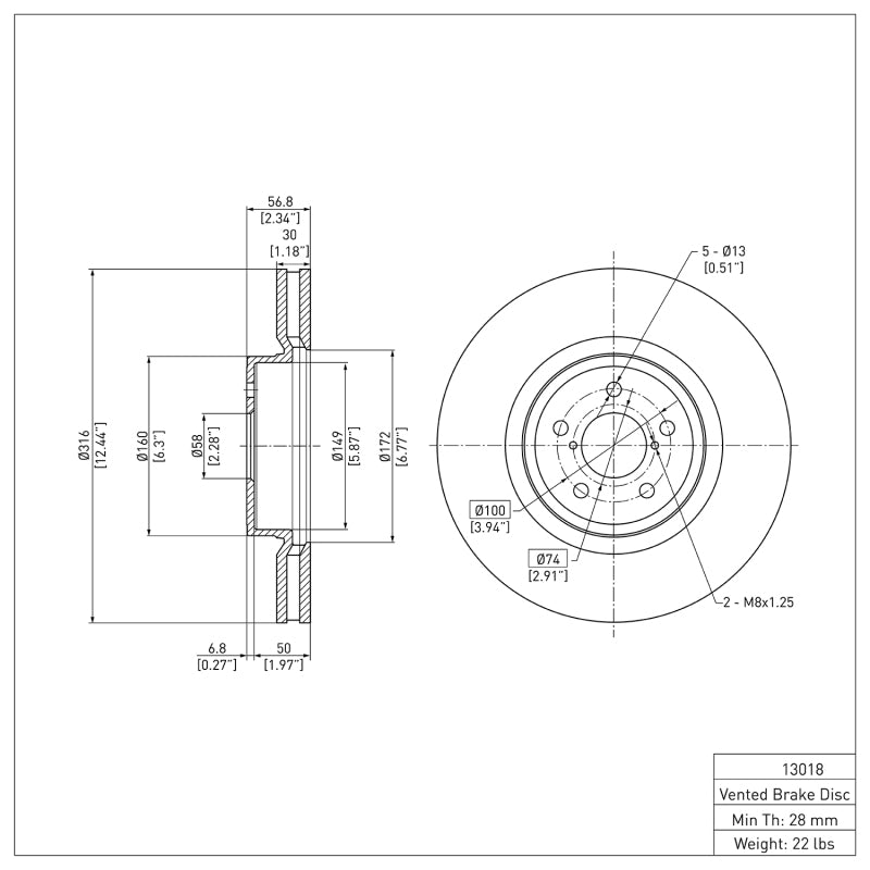 DFC 05-18 Subaru Outback Front GeoSPEC Coated Rotor