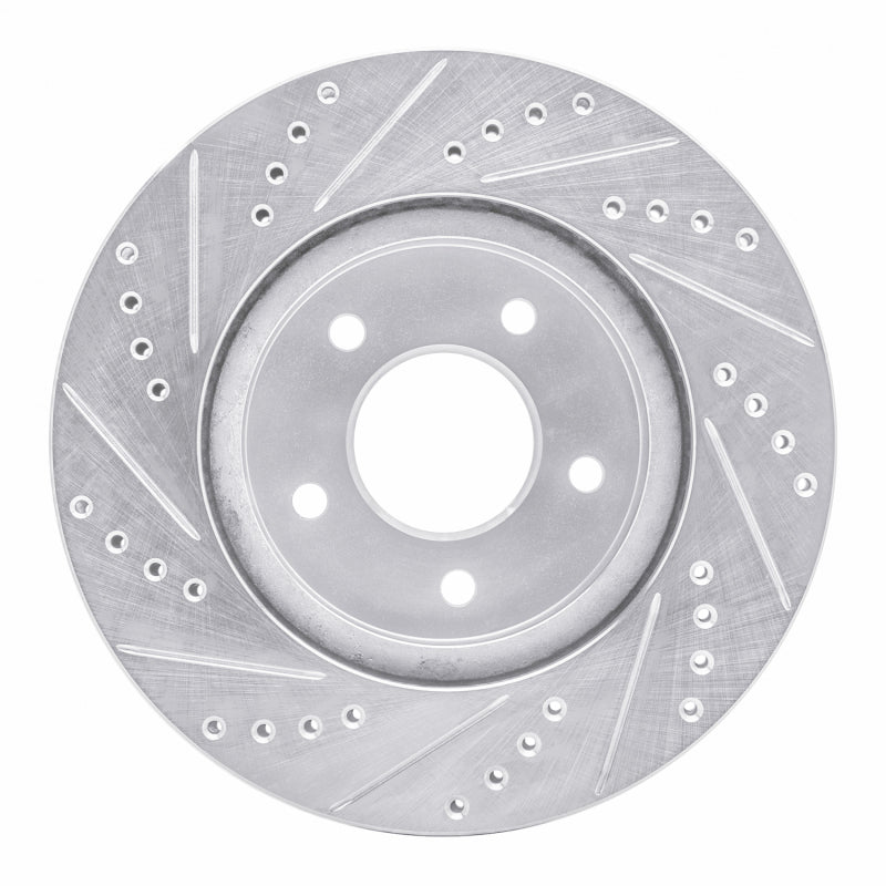 R1 Concepts R1 02-07 Chevrolet Equinox Front Right Drilled & Slotted Silver Brake Rotor