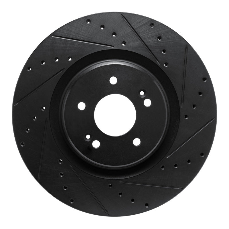 R1 Concepts R1 21-26 Hyundai Sonata Front Right Drilled & Slotted Black Brake Rotor