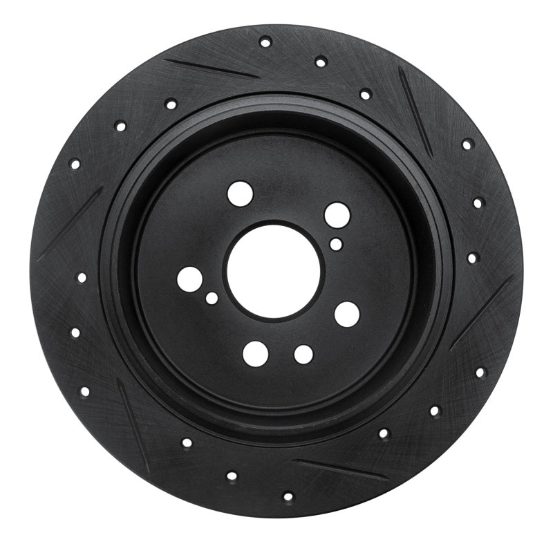 R1 Concepts R1 96-99 Toyota Celica Rear Left Drilled & Slotted Black Brake Rotor