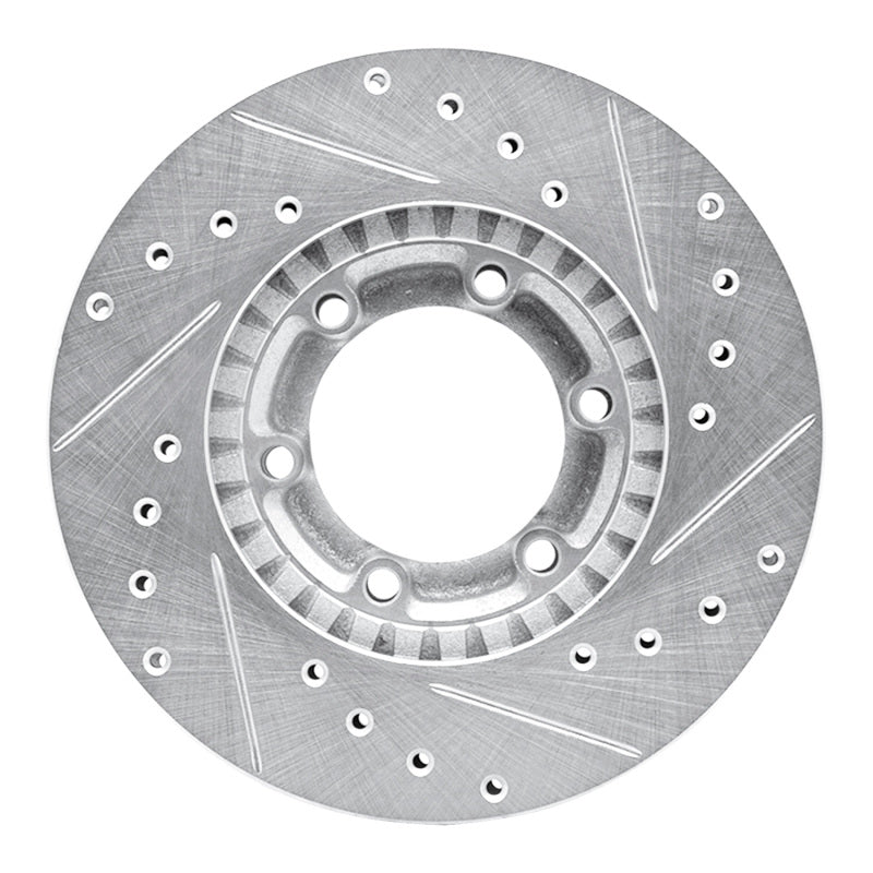 R1 Concepts R1 81-87 Dodge Ram 50 Front Left Drilled & Slotted Silver Brake Rotor