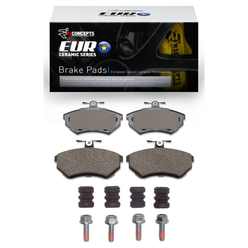 R1 Concepts R1 84-02 Audi 4000 Quattro Front Euro Ceramic Pads & Hardware Kit