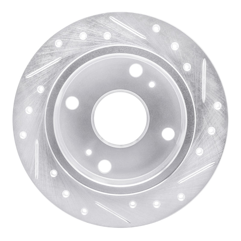 R1 Concepts R1 85-87 Toyota Corolla (US/Canada) Rear Left Drilled & Slotted Silver Brake Rotor