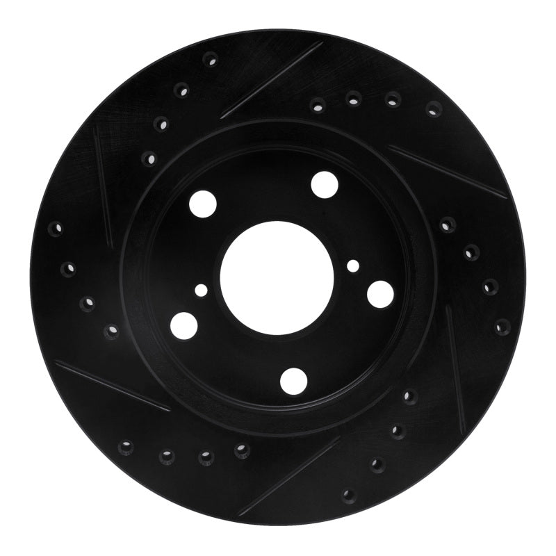 R1 Concepts R1 91-95 Toyota MR2 Front Right Drilled & Slotted Black Brake Rotor