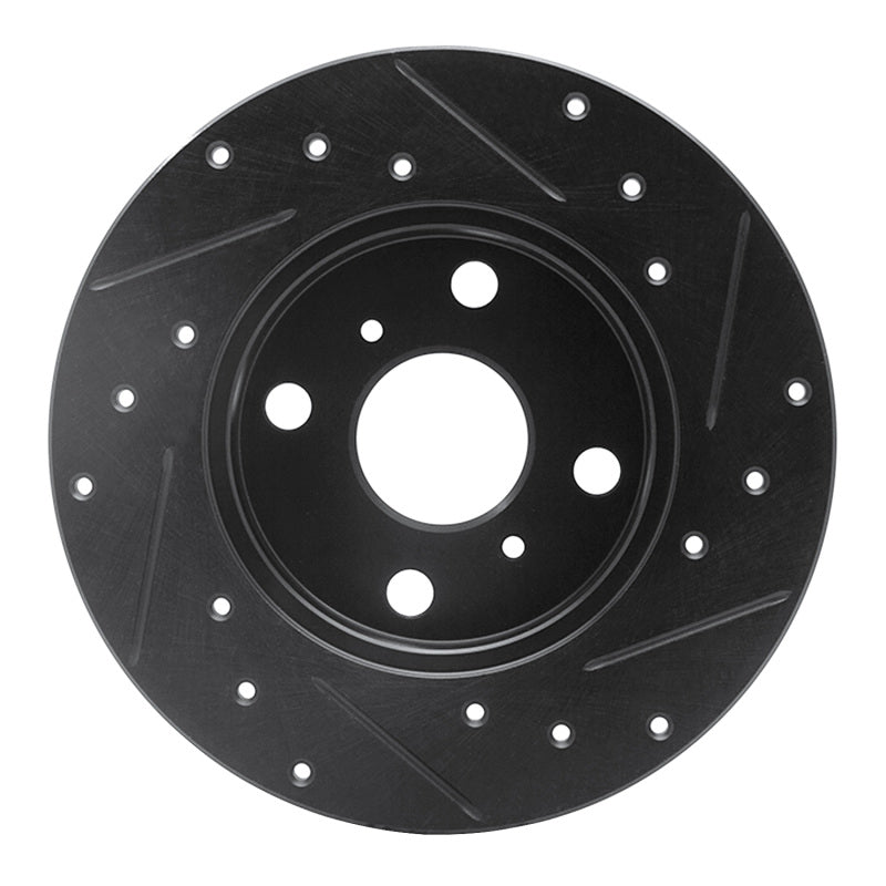 R1 Concepts R1 83-90 Toyota Tercel Front Left Drilled & Slotted Black Brake Rotor