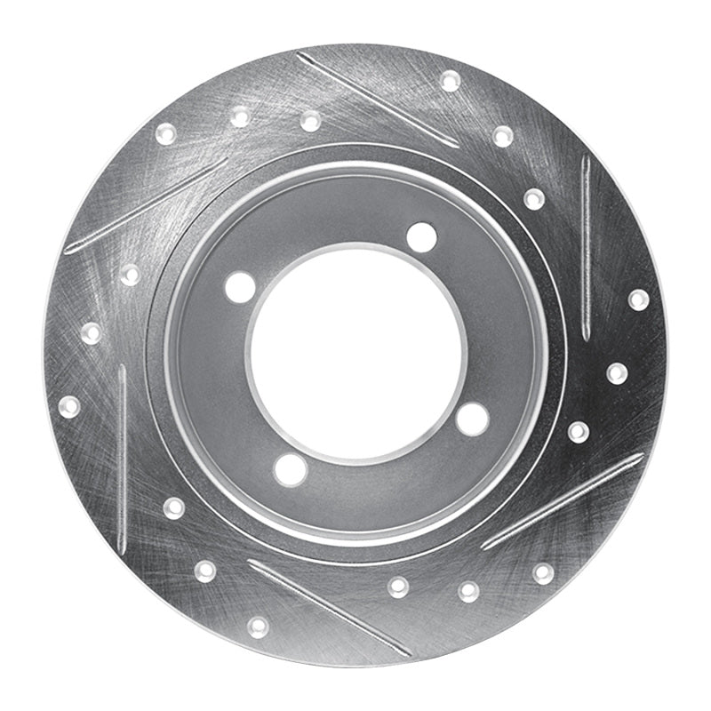 R1 Concepts R1 94-96 Hyundai Elantra Rear Left Drilled & Slotted Silver Brake Rotor
