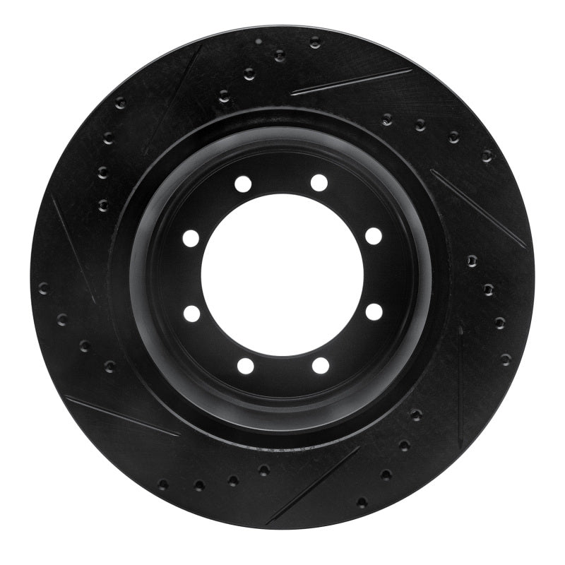 R1 Concepts R1 05-12 Ford F-350 Super Duty 2WD Rear Right Drilled & Slotted Black Brake Rotor