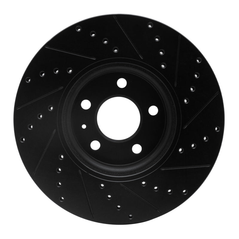 R1 Concepts R1 2011-2017 Audi A4 Allroad Front Left Drilled & Slotted Black Brake Rotor