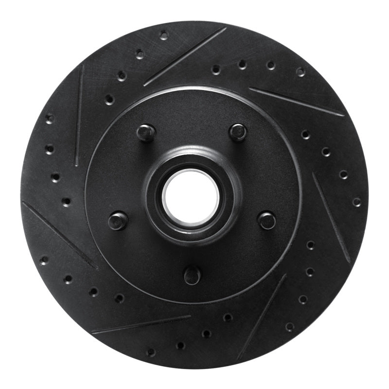 R1 Concepts R1 93-95 Chevrolet G20 Front Left Drilled & Slotted Black Brake Rotor