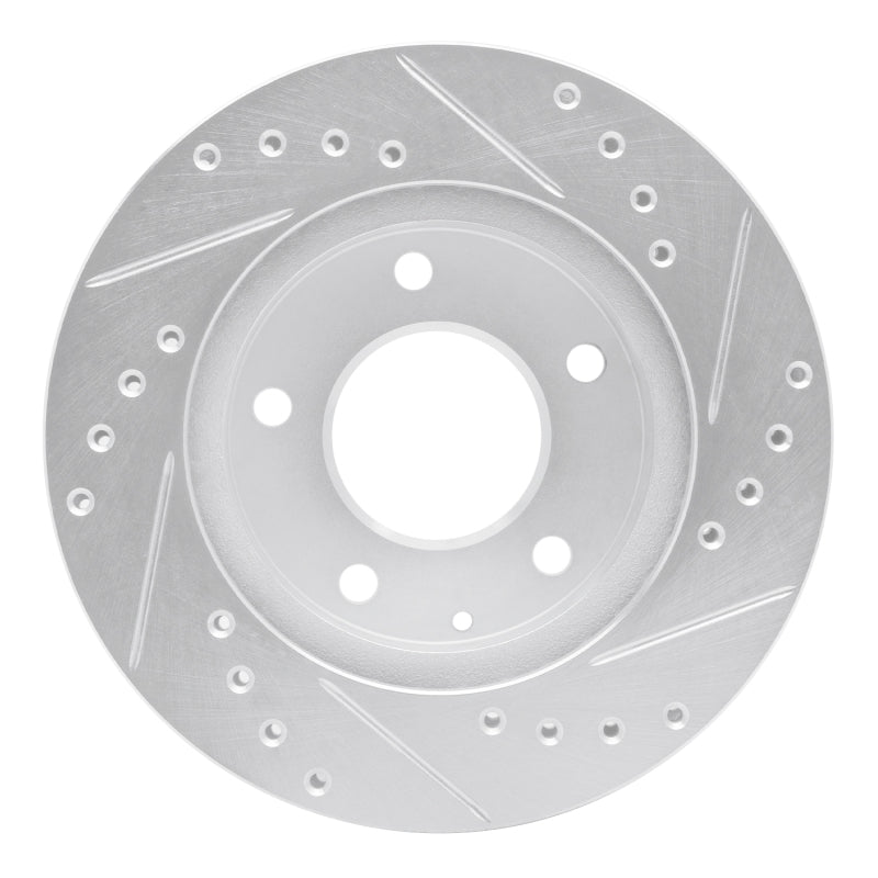 R1 Concepts R1 93-03 Ford Probe Front Left Drilled & Slotted Silver Brake Rotor