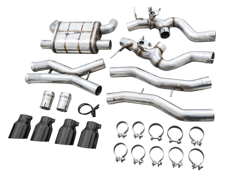 AWE Tuning SwitchPath Cat-Back Exhaust for BMW G8X M3/M4 - Diamond Black Tips