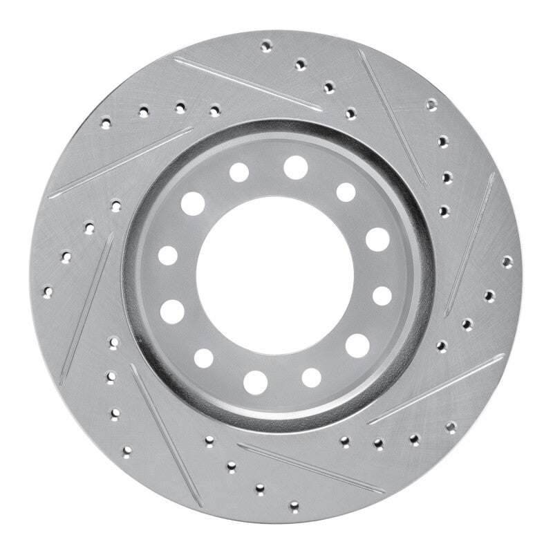 R1 Concepts R1 76-89 Toyota Land Cruiser Front Left Drilled & Slotted Black Brake Rotor