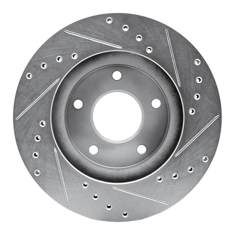 R1 Concepts R1 99-01 Infiniti I30 Front Left Drilled & Slotted Silver Brake Rotor