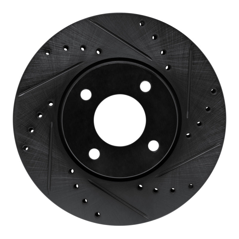R1 Concepts R1 00-06 Peugeot 406 (Mexico) Front Right Drilled & Slotted Black Brake Rotor