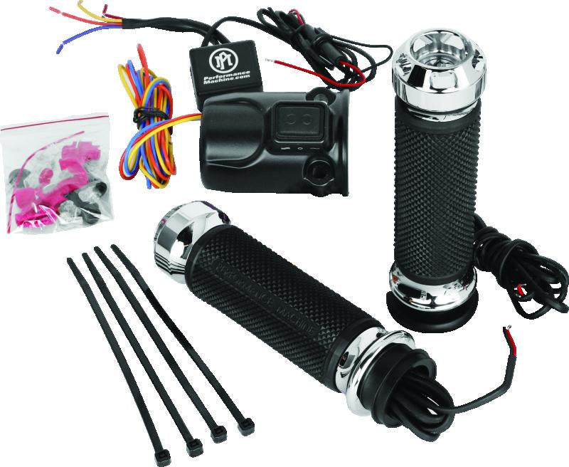 Performance Machine FLTRX TBW Heated Grips Apex - Chrome