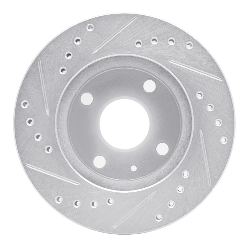 R1 Concepts R1 90-01 Ford Escort Front Left Drilled & Slotted Silver Brake Rotor