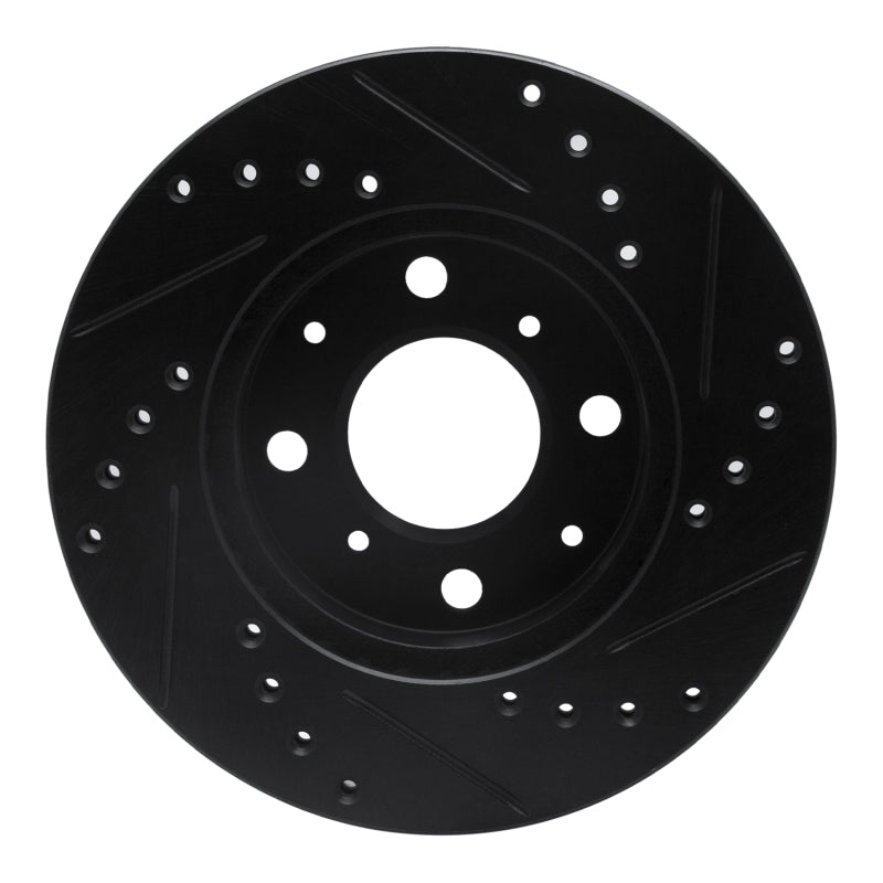 R1 Concepts R1 84-90 Honda Accord Hatchback Front Left Drilled & Slotted Black Brake Rotor