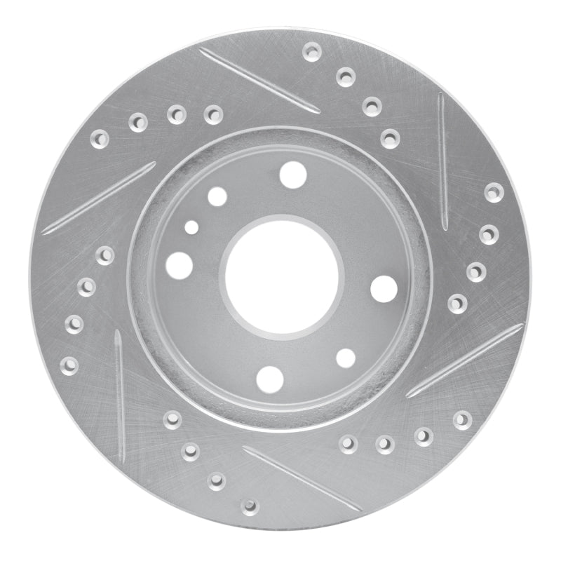 R1 Concepts R1 94-02 Ford ASPIRE Front Left Drilled & Slotted Silver Brake Rotor