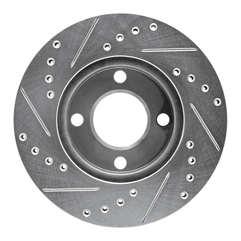R1 Concepts R1 90-91 Audi 90 Quattro Front Right Drilled & Slotted Silver Brake Rotor