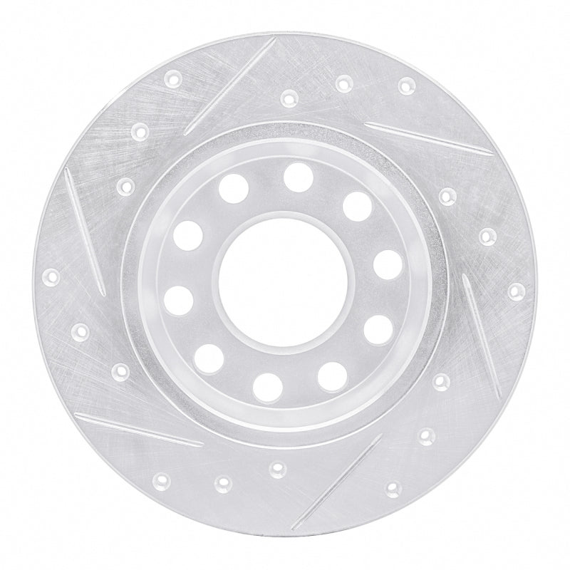 R1 Concepts R1 00-08 Audi A4 (USA/Canada) Rear Right Drilled & Slotted Silver Brake Rotor