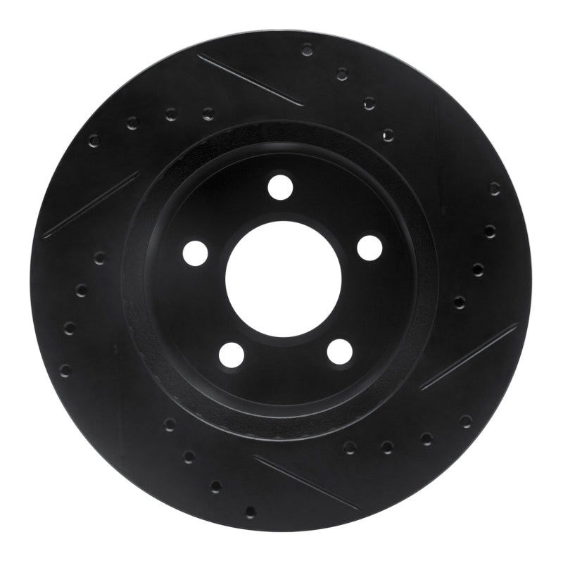R1 Concepts R1 91-94 Ford Crown Victoria Front Left Drilled & Slotted Black Brake Rotor