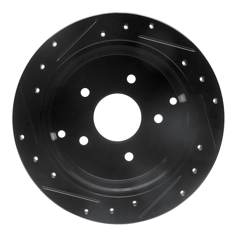 R1 Concepts R1 04-04 Pontiac GTO Rear Right Drilled & Slotted Black Brake Rotor