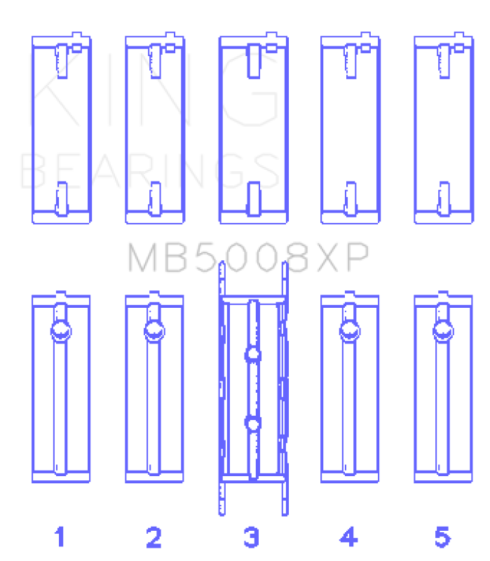 King Engine Bearings Ford ZETec 1.6/1.8/2.0 (Size +0.25mm) Main Bearing Set
