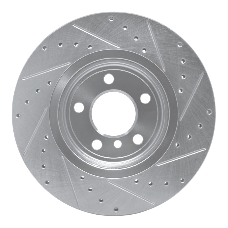 R1 Concepts R1 04-10 BMW X3 Front Left Drilled & Slotted Silver Brake Rotor
