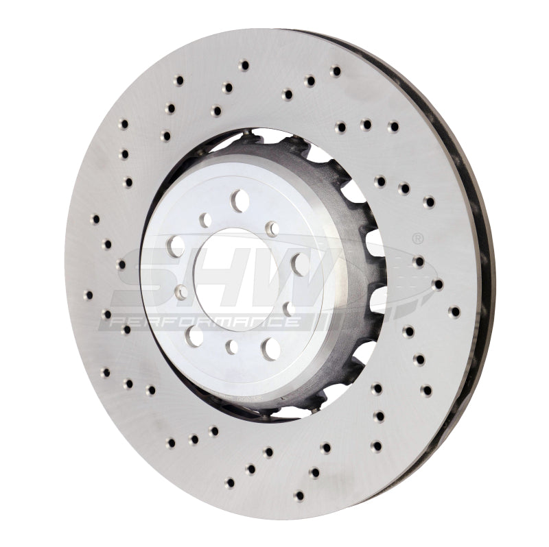 SHW Performance SHW 15-18 BMW M3 3.0L Left Front Cross-Drilled Lightweight Brake Rotor (34112284809)
