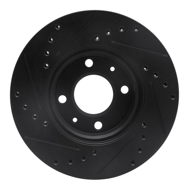 R1 Concepts R1 12-25 Dodge Attitude (Mexico) Front Right Drilled & Slotted Black Brake Rotor