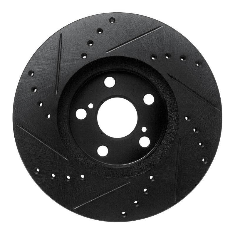 R1 Concepts R1 94-99 Toyota Celica Front Right Drilled & Slotted Black Brake Rotor