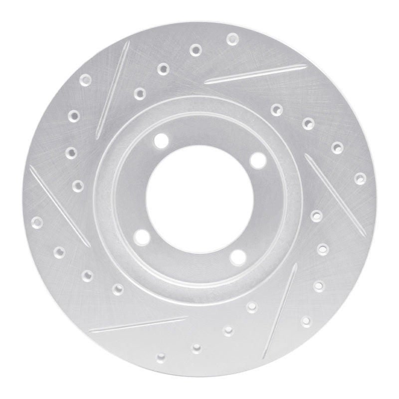 R1 Concepts R1 81-82 Toyota Cressida Front Right Drilled & Slotted Silver Brake Rotor