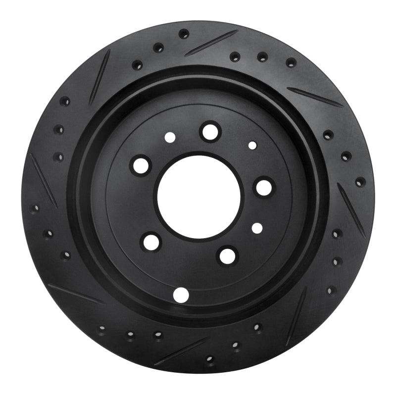 R1 Concepts R1 92-06 Mazda 929 Rear Right Drilled & Slotted Black Brake Rotor
