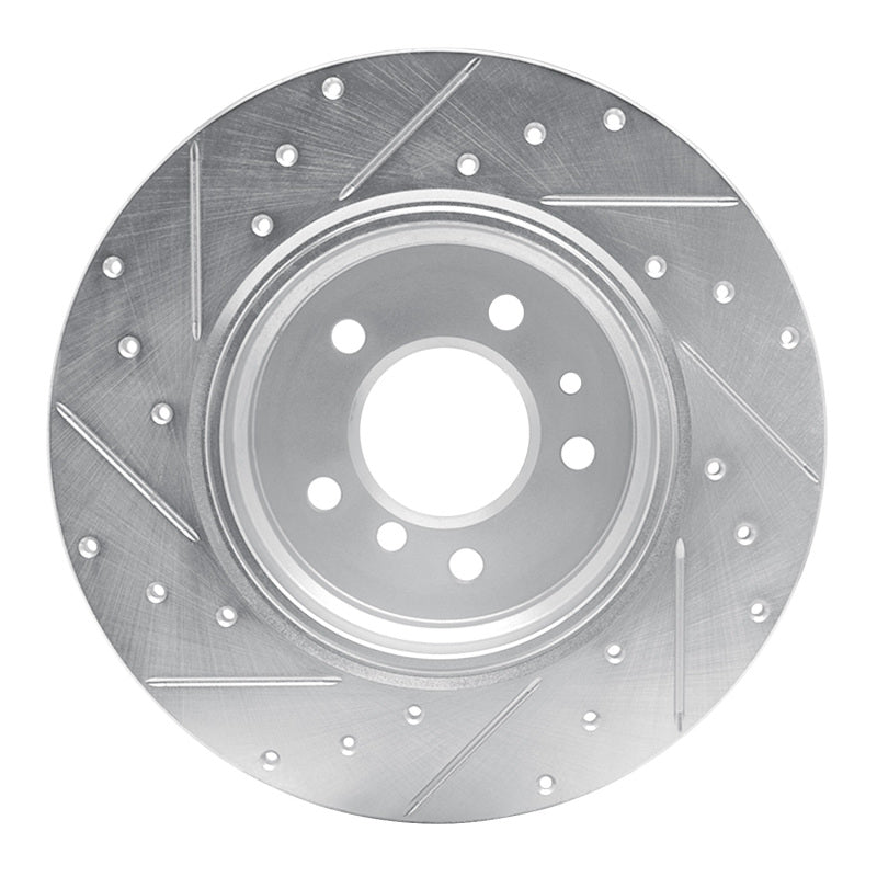 R1 Concepts R1 91-01 BMW 850I Rear Right Drilled & Slotted Silver Brake Rotor
