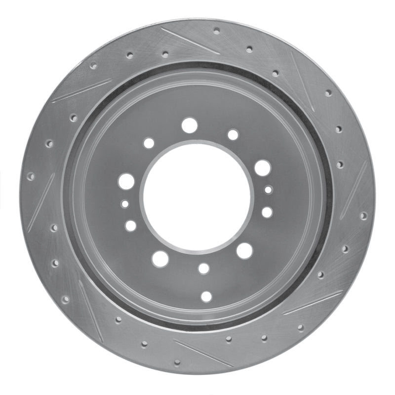 R1 Concepts R1 17-21 Toyota Land Cruiser Rear Left Drilled & Slotted Silver Brake Rotor