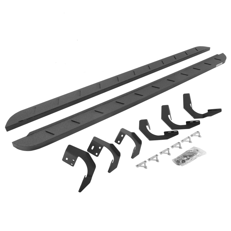 Go Rhino 15-22 Ram 1500 QC 4DR (Clssc Bdy) RB10 Slim Running Boards Kit (w/Brackets) - Bedliner Coat
